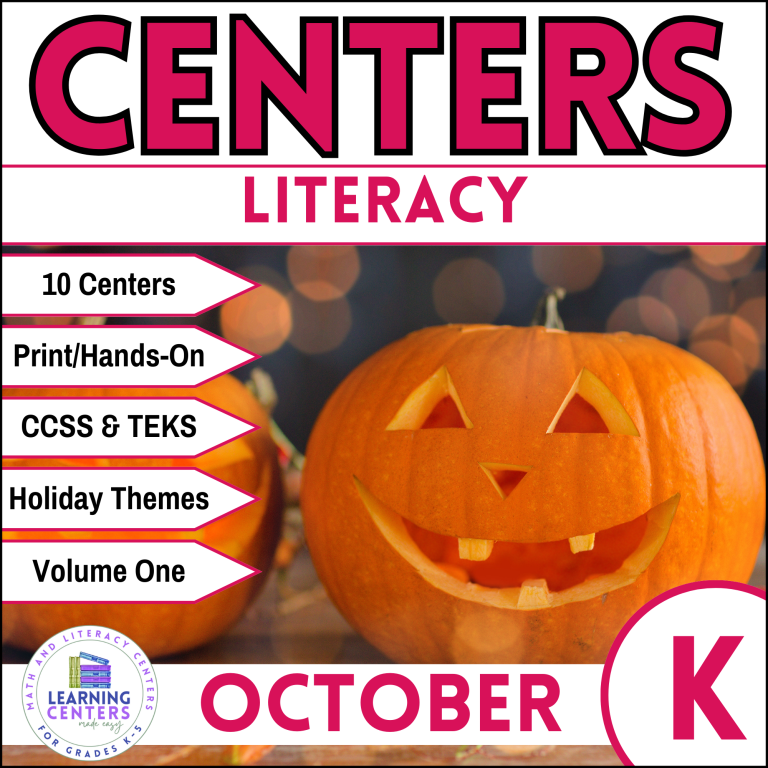 Kindergarten October Literacy Centers