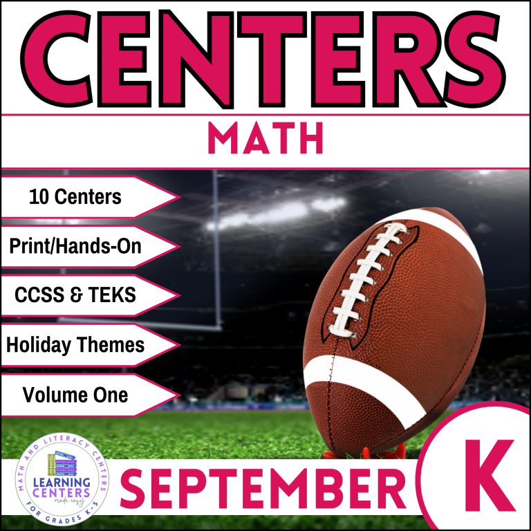 Kindergarten September Math Centers