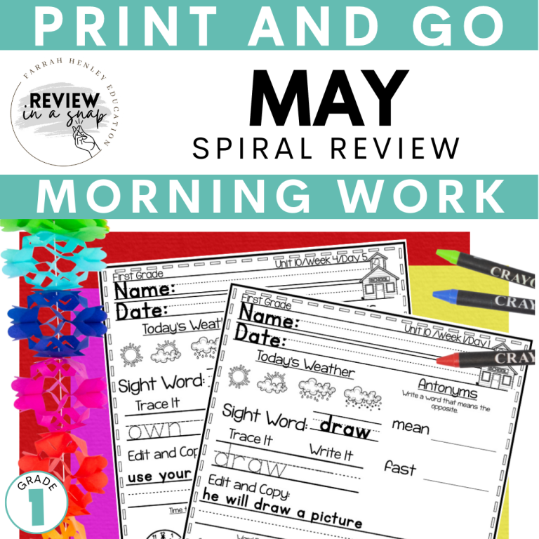 May Spiral Review First Grade