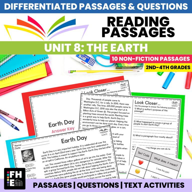 earth-day differentiated-reading-comprehension