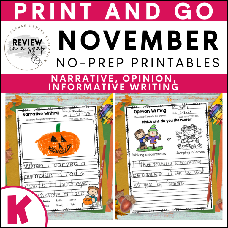kindergarten-no-prep-november-review