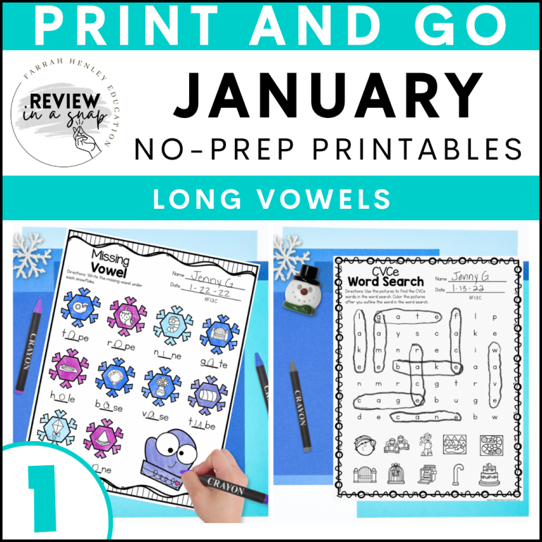 First Grade No Prep January Review