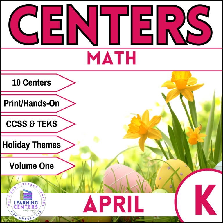 kindergarten april math centers
