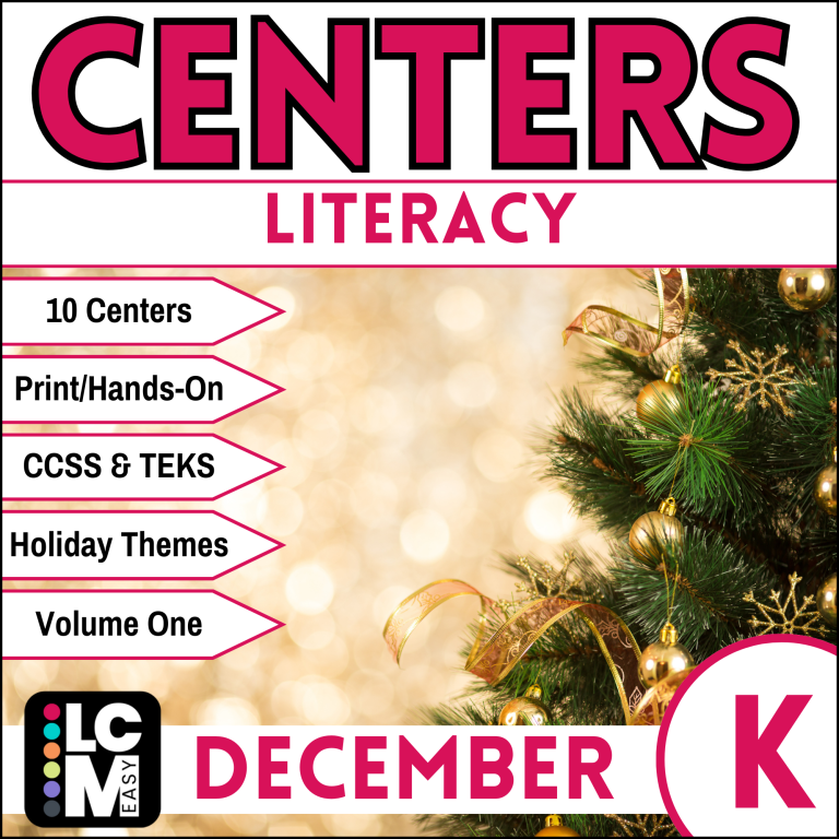 kindergarten december literacy centers