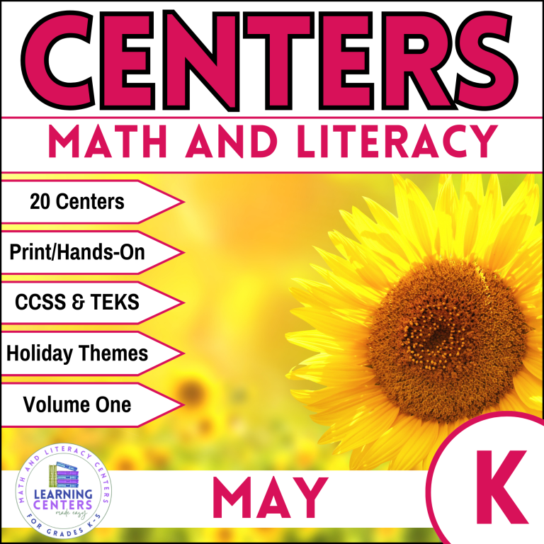 kindergarten may math and literacy centers