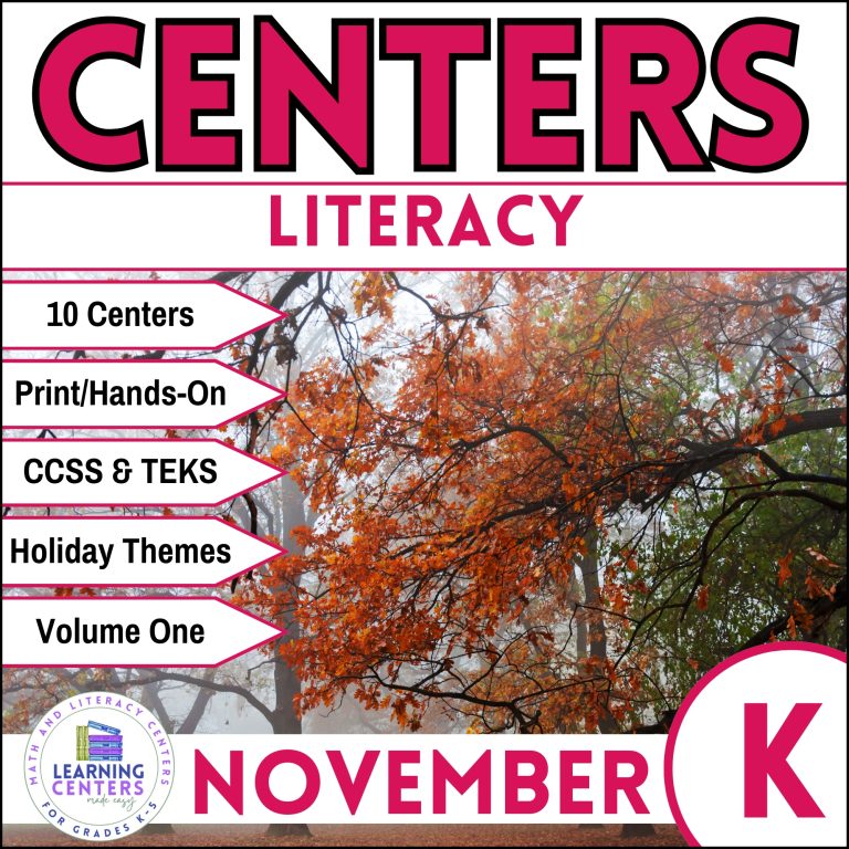 kindergarten november literacy centers