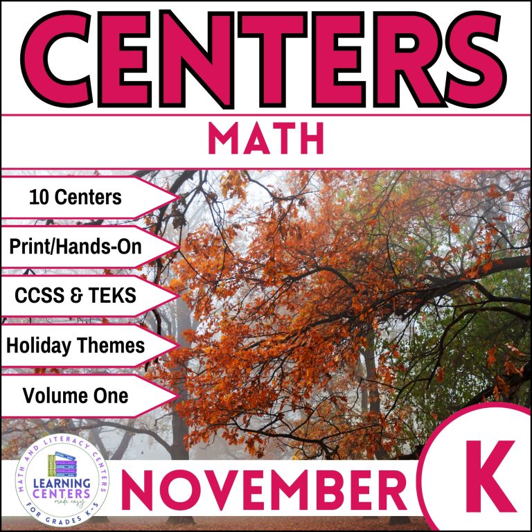 kindergarten november math centers