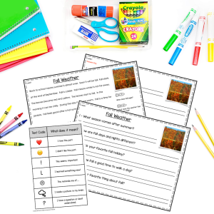 Back To School First Grade Reading Comprehension