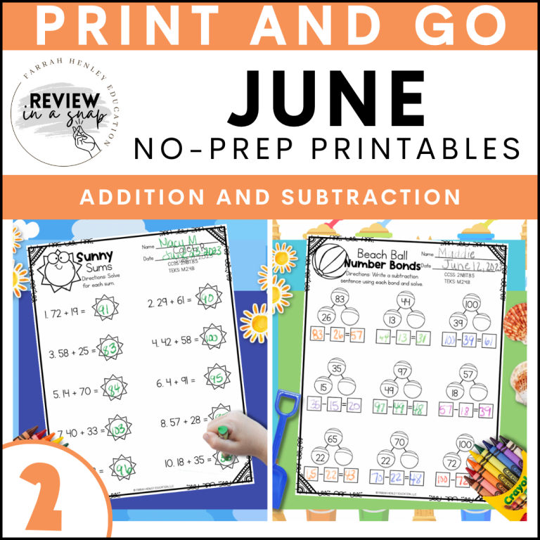 second grade no prep june review