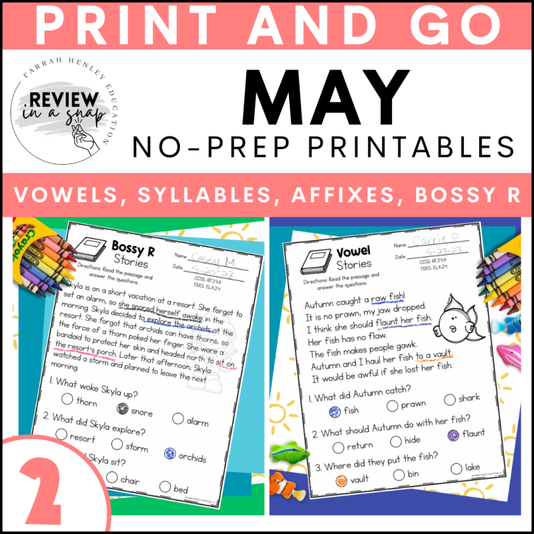 second grade no prep may review
