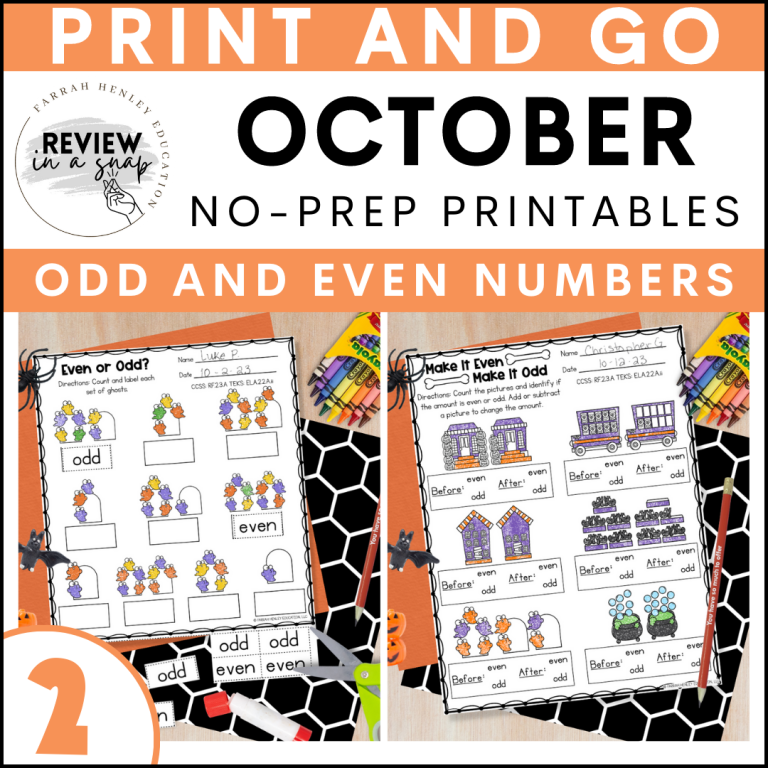 Second Grade No Prep October Review Activities