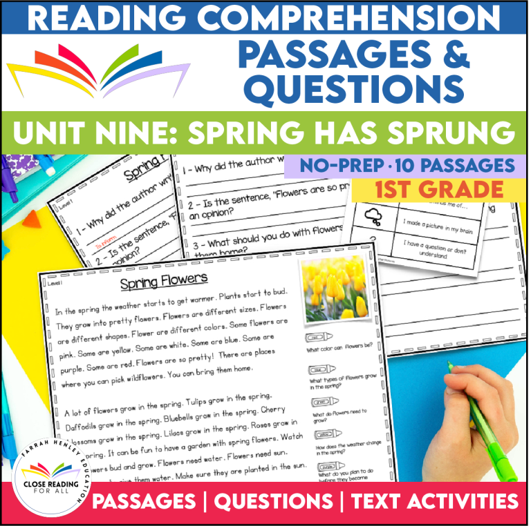 Spring First Grade Reading Comprehension