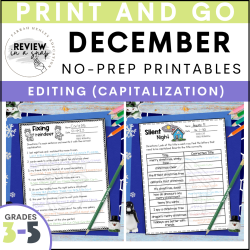 Third Fourth and Fifth Grade No Prep December Review Activities