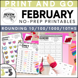 Third Fourth and Fifth Grade No Prep February Review Activities