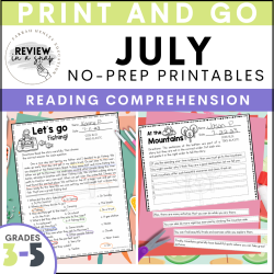 Third Fourth and Fifth Grade No Prep July Review Activities