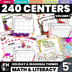 fifth grade math and literacy centers