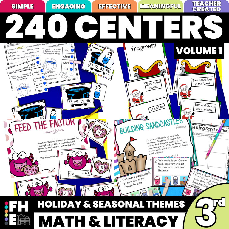 Third Grade Math and Literacy Centers