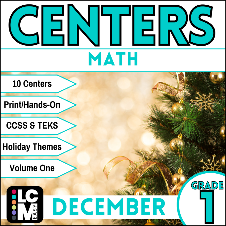 first grade december Math Centers