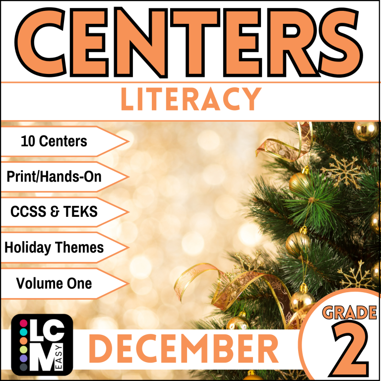second grade december literacy centers