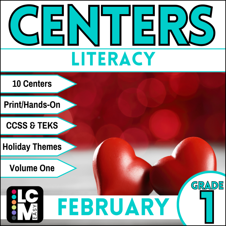 february first grade literacy centers
