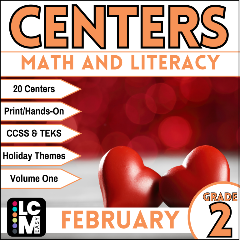 february second grade math and literacy centers