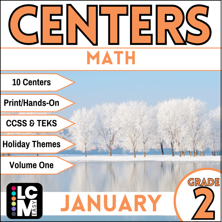 january second grade math centers
