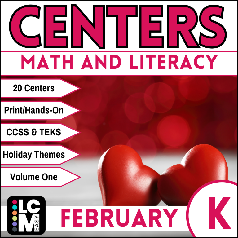 kindergarten february math and literacy centers