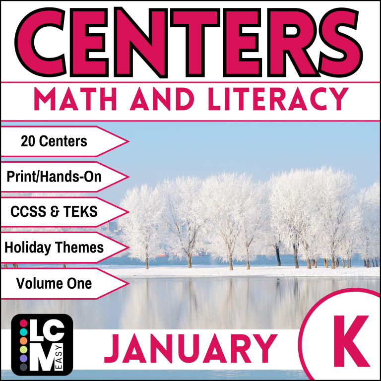kindergarten january math and literacy centers