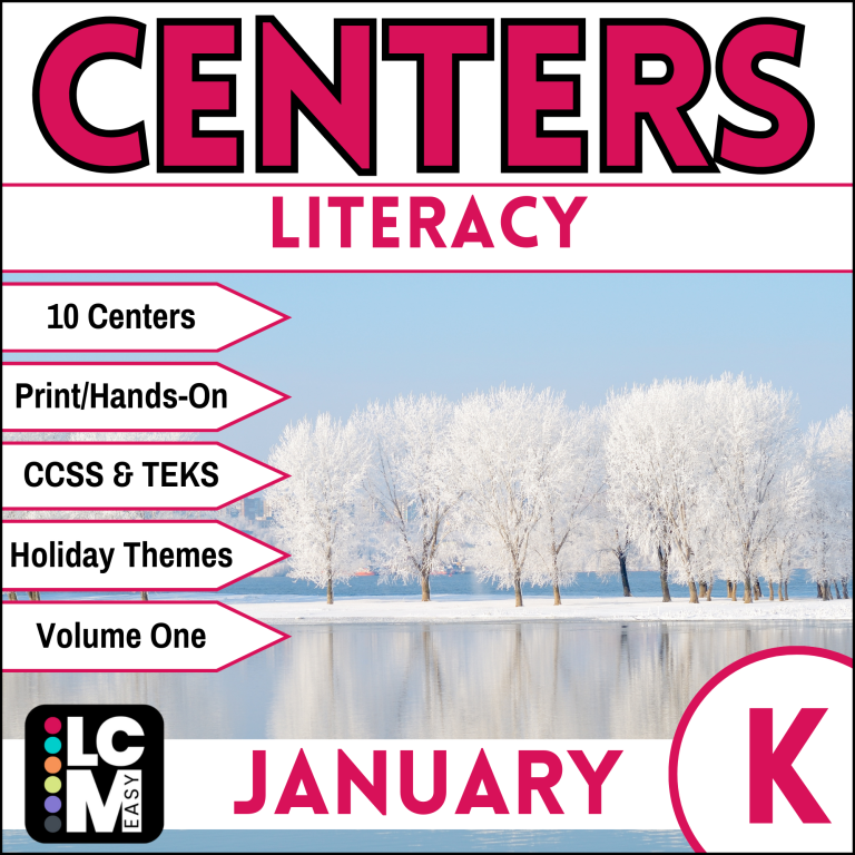 january kindergarten literacy centers