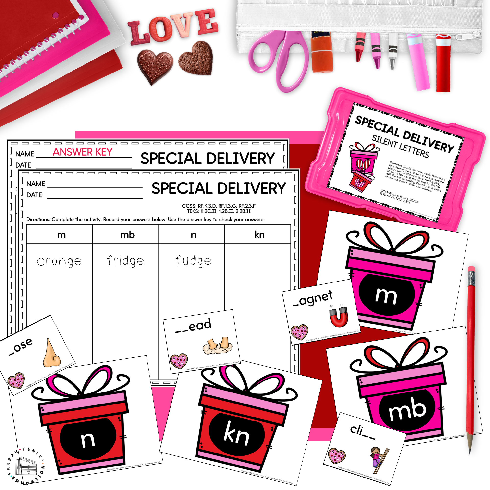 february valentines phonics centers