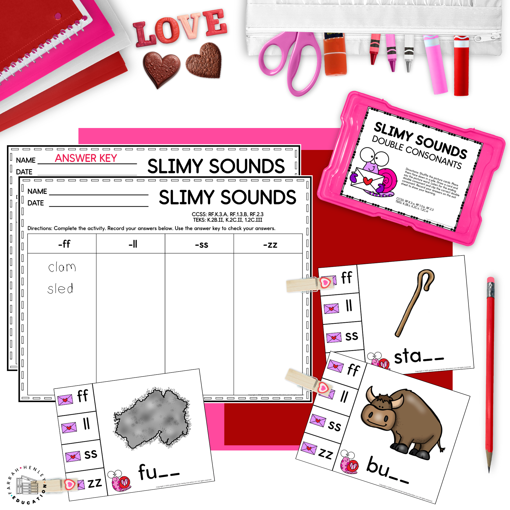 february valentines phonics centers