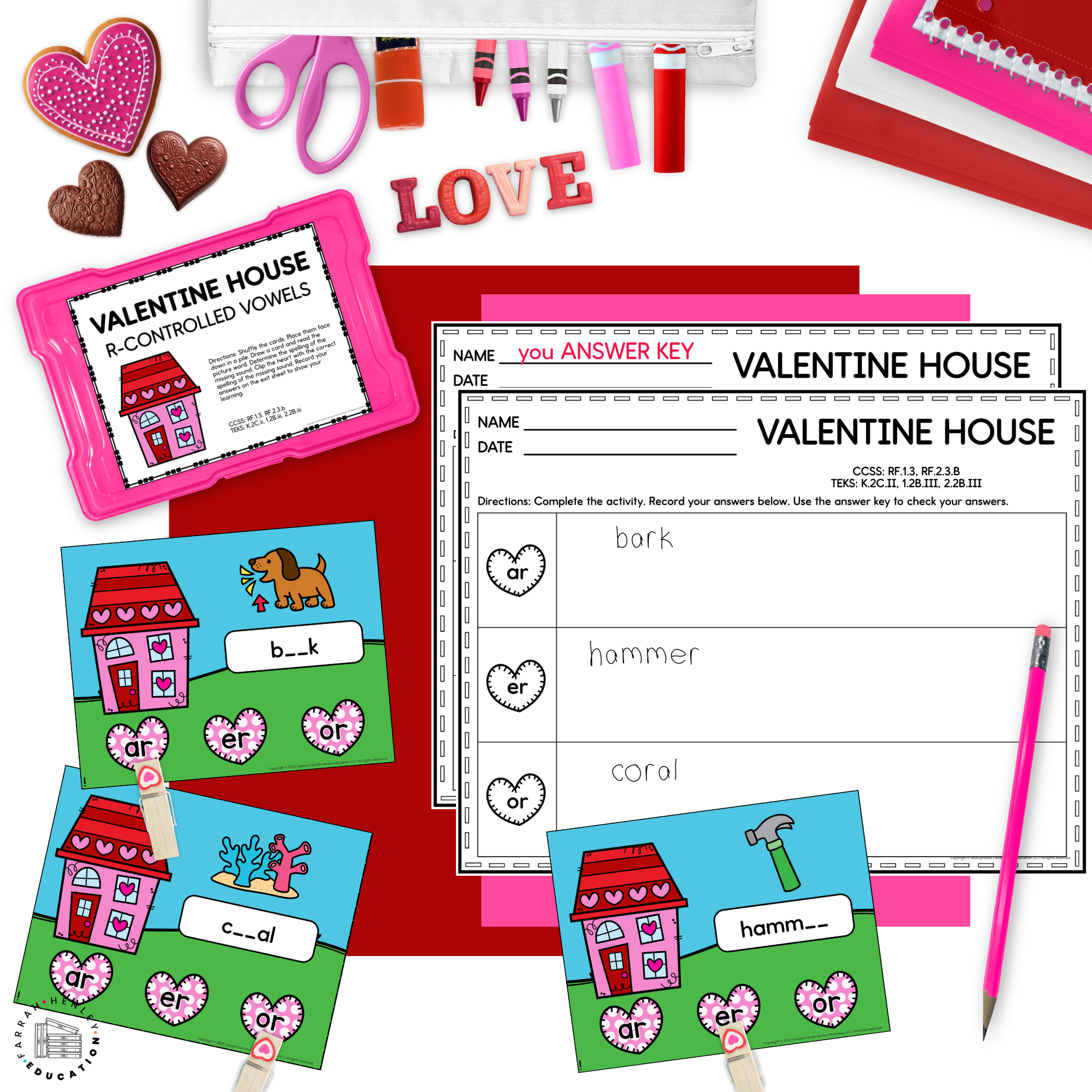 february valentines phonics centers