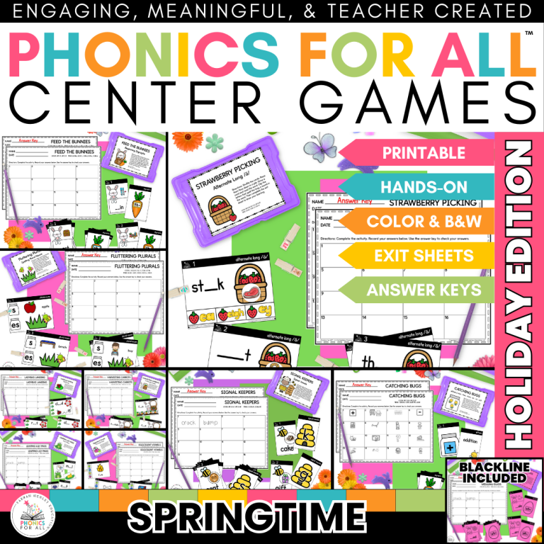 april easter spring phonics centers