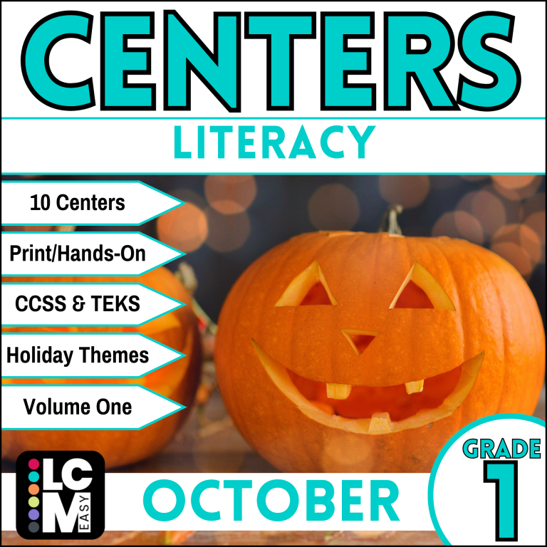 first grade october literacy centers