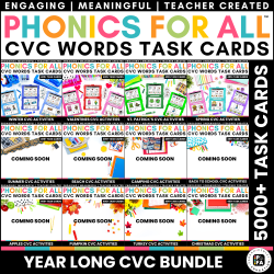 CVC Word Activities Task Cards