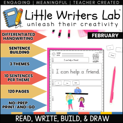 february winter sentence writing