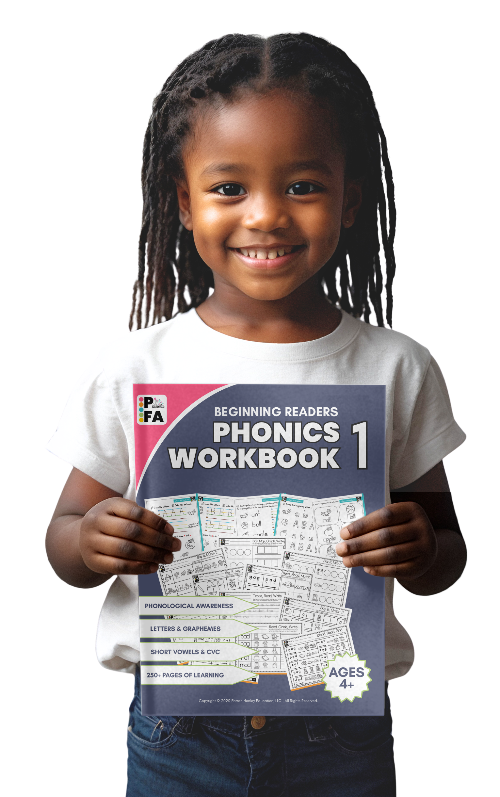 Phonics For All workbooks: Alphabet Practice, Beginning Phonics, and Phonics Workbook 1